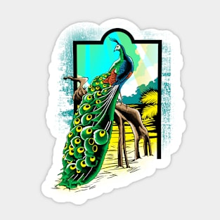 An adorable peacock Sticker